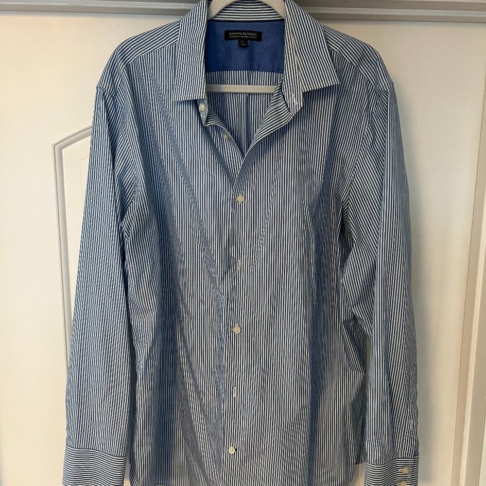 Banana Republic Button Down - Blue/White Stripe - XL